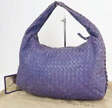 Authentic BOTTEGA VENETA Purple Woven Leather Shoulder Tote Bag Purse #43609 picture