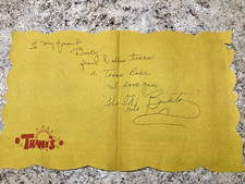 VTG 1970 Trini's Restaurant Dallas placemat Frito Bandito autograph picture