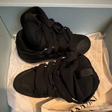 Lanvin Black Mid Top Lace-Up Athletic Sneakers Solid Unisex Adults US 5 picture