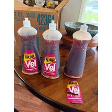 Vintage Vel Rose Lotion Dishwashing Liquid 32oz Bottles with Original Box Lot 3 picture