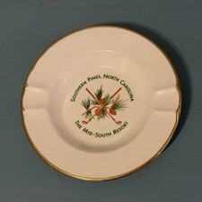 Vintage ceramic souvenir ashtray from the Mid-South Resort, Southern Pines NC picture