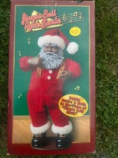 Vintage 1998 Jingle Bell Rock Santa African American Black Santa Claus New picture