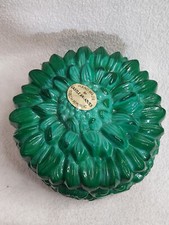castle antiques painted green glass sunflower jade trinket box Czech republic picture