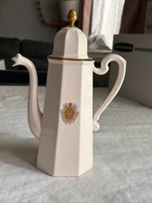 ERNEST SOHN CREATIONS Coffee Pot White with Gold details ,VINTAGE 10.75