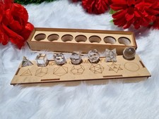 Natural Clear Quartz Sacred Geometry Set 7 Piece Crystal Platonic Solids Gift. picture