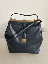 Authentic JIL SANDER Glove Leather Women Tote Bage, Navy Color, Large picture