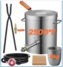 Propane Metal Melting Furnace 8Kg Durable Stainless Steel With Wooden Handle picture