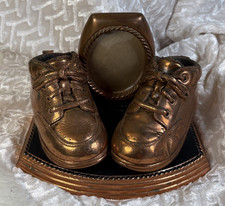 Antique Vintage Picture Frame Baby Shoes picture