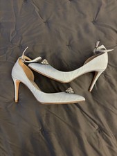 Jimmy Choo Ankle Strap Light Blue D’Orsay Pumps Sz 40 picture