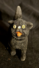 Vintage HALLOWEEN c1910 BLACK CAT CANDY CONTAINER Germany Composite Carpentier picture