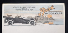 Antique BUICK Motor Cars Letterhead ~ Laredo, Texas Colorful Automobile Graphics picture