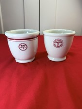 Vtg WWII US Army Medical Department Custard Cups 1942 Carr Sterling China 2 Pc picture