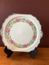 Vintage Barker Hot oven Petit Point Needlepoint Pattern Cake Plate With Handles picture