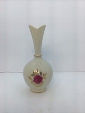 Lenox Rhodora Ivory Vase Pink Rose Gold Leaves picture