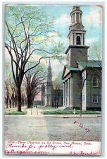 1907 Three Churches on Green New Haven Connecticut CT Antique Posted Postcard picture