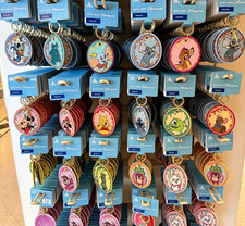 Genuine HKDL 2026 Mickey Minnie Mike Marie Stitch Lotso Signature Badge Keychain picture
