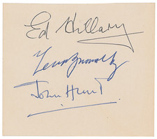 Ed Hillary Tenzing Norgay John Hunt signed autograph Everest card AMCo COA 8668 picture