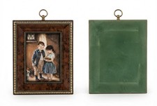 Vintage Style Framed Children Art Miniature Hanging Decor Print For Wall picture
