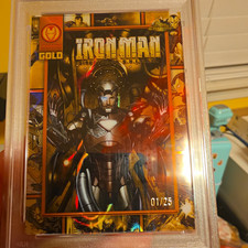 2025 Topps Chrome Marvel 2025 #IM-9 - 1/25- Iron Man Gold Card - Wave Refractor picture