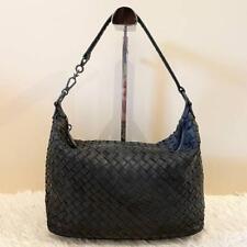 Bottega Veneta Intrecciato One Shoulder Bag Handbag Leather Black Ladies #3546D picture