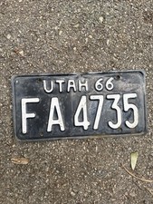 1966 Utah License Plate, Plate Number 150 230, Black and White, Single Plate picture
