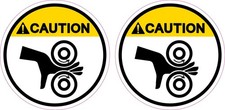 StickerTalk Hand Entanglement Rollers Caution Vinyl Stickers 3x3 picture