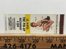 1950s The Pin Up Restaurant Levittown Long Island NY Matchbook Cover Vintage picture