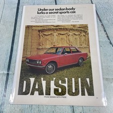 1972 Datsun 510 Sedan Sports Car Vtg Print Ad/Poster Pinup Promo Art Magazine Pg picture