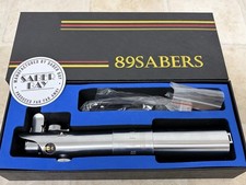 89SABERS Luke Skywalker Lightsaber Hilt Replica Silver/Black Star Wars V picture
