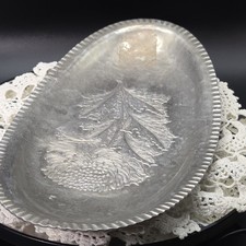 Continental Hand Wrought Tray Aluminum Chrysanthemum Trade Mark 566 Vintage picture