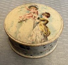 Victorian Antique Tiny Presentation Trinket Box German Litho Baby Children 1.5
