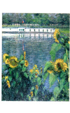 Sunflowers Along the Seine, Gustave Caillebotte (1859-1935) --New POSTCARD picture