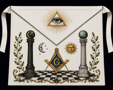 Masonic Hand Painted Apron Handmade Freemason Lambskin Apron Custom Painted picture