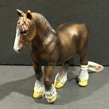 Schleich BROWN SHIRE GELDING 1993 Draft Horse Animal Figure w/Tag Retired 13222 picture