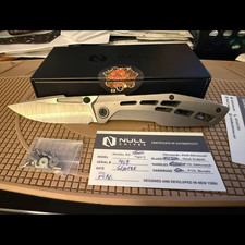 Null Knives Raiden R2 Aero, Blasted Ti, Belt Satin MagnaCut, Skiffs RARE picture