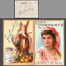 LIEBIG Calendar 1889 ENGLISH Language American Folding Victorian Trade Card picture