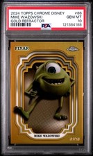 2024 Topps Chrome Disney #86 Mike Wazowski Gold /50 PSA 10 - MONSTERS INC- POP 7 picture