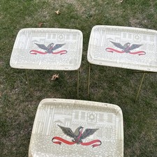 3 EAGLE Vintage Fiberglass TV Trays  MCM picture