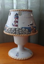 Vintage Ceramic Nautical Coastal Lighthouse Themed Candle Holder 7