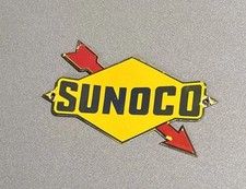 VINTAGE 12” SUNOCO ARROW  PORCELAIN SIGN CAR OIL GAS MOTORCYCLE TRUCK picture