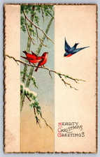 Hearty Christmas Greetings Birds Postcard picture