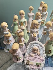 1981 Set Lot 1-16 yr Enesco Growing Up Birthday Girl BLOND Figurines Full Set picture