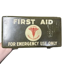 Vintage U.S. Army First Aid Kit Metal Case picture