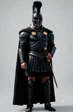 The Odyssey Helmet, Roman Centurion Armor Costume | Spartan Black Steel Armor picture