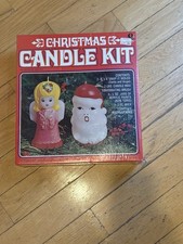 Christmas Candle Making Kit VTG 70s Santa & Angel Sealed New picture