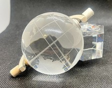 Vintage Crystal World Earth Globe Etched Crystal World 4