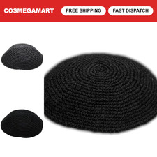 Handmade Black Yarmulke Kippah Kipa Jewish Hat for Men & Kids - All Sizes Availa picture