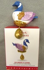 Hallmark Ornament SIX GEESE-A-LAYING 6th In Twelve Days of Christmas 2016 NIB picture