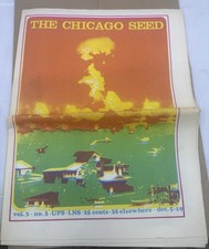 Vintage 1960s The Chicago Seed Underground psychedelic newspaper nuke cover picture