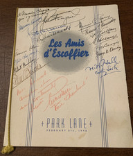 Top Chefs Signed Menu Les Amis d’Escoffier 1940--from Cookbook Passion research picture